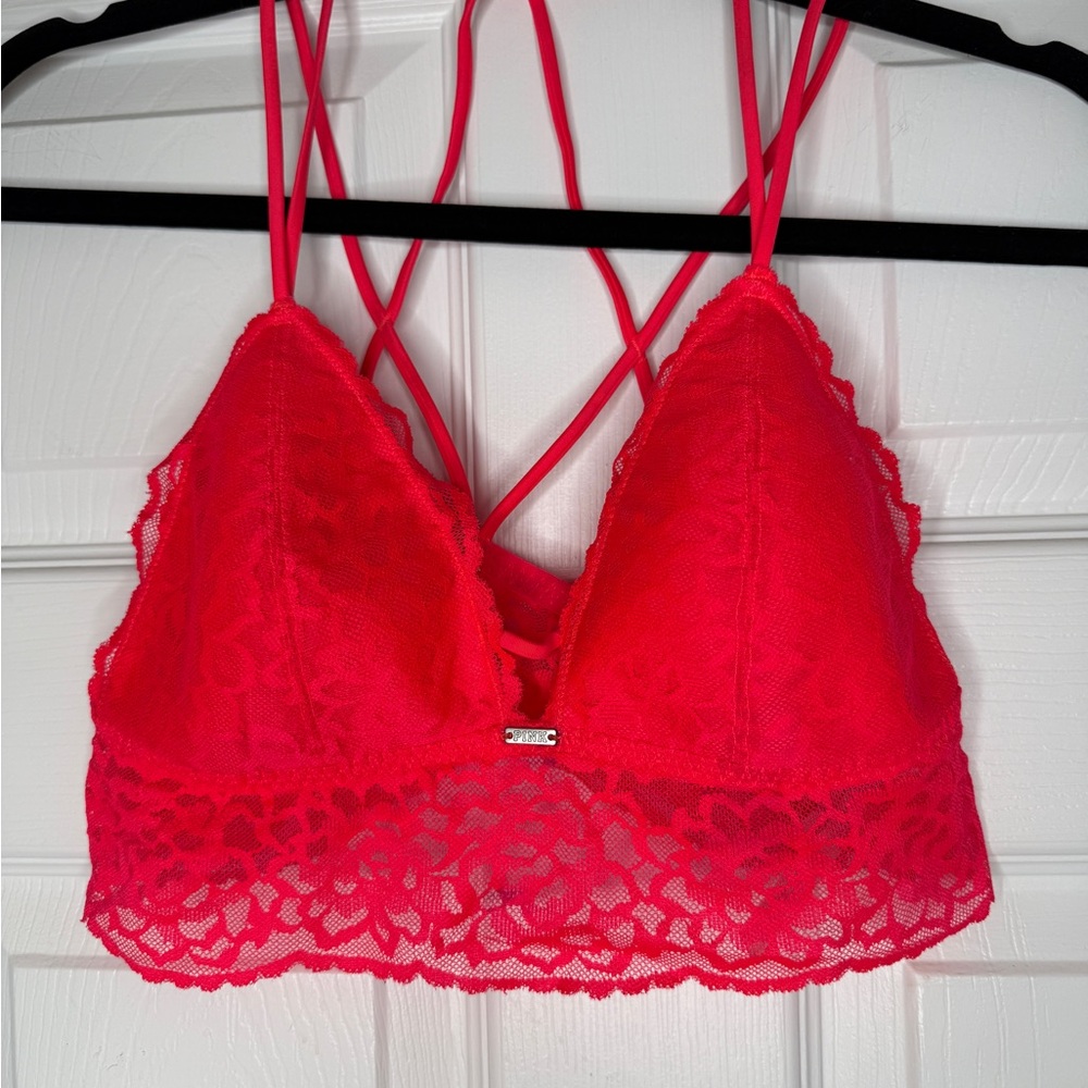 Victoria's Secret Pink Lace Bra with Triangle Cup Design